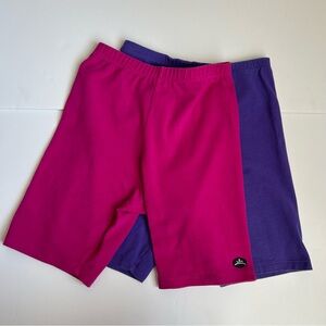 Hanes (Lot of 2) Pink & Purple Biking Athletic Jogging Running Shorts Sz M (8-10